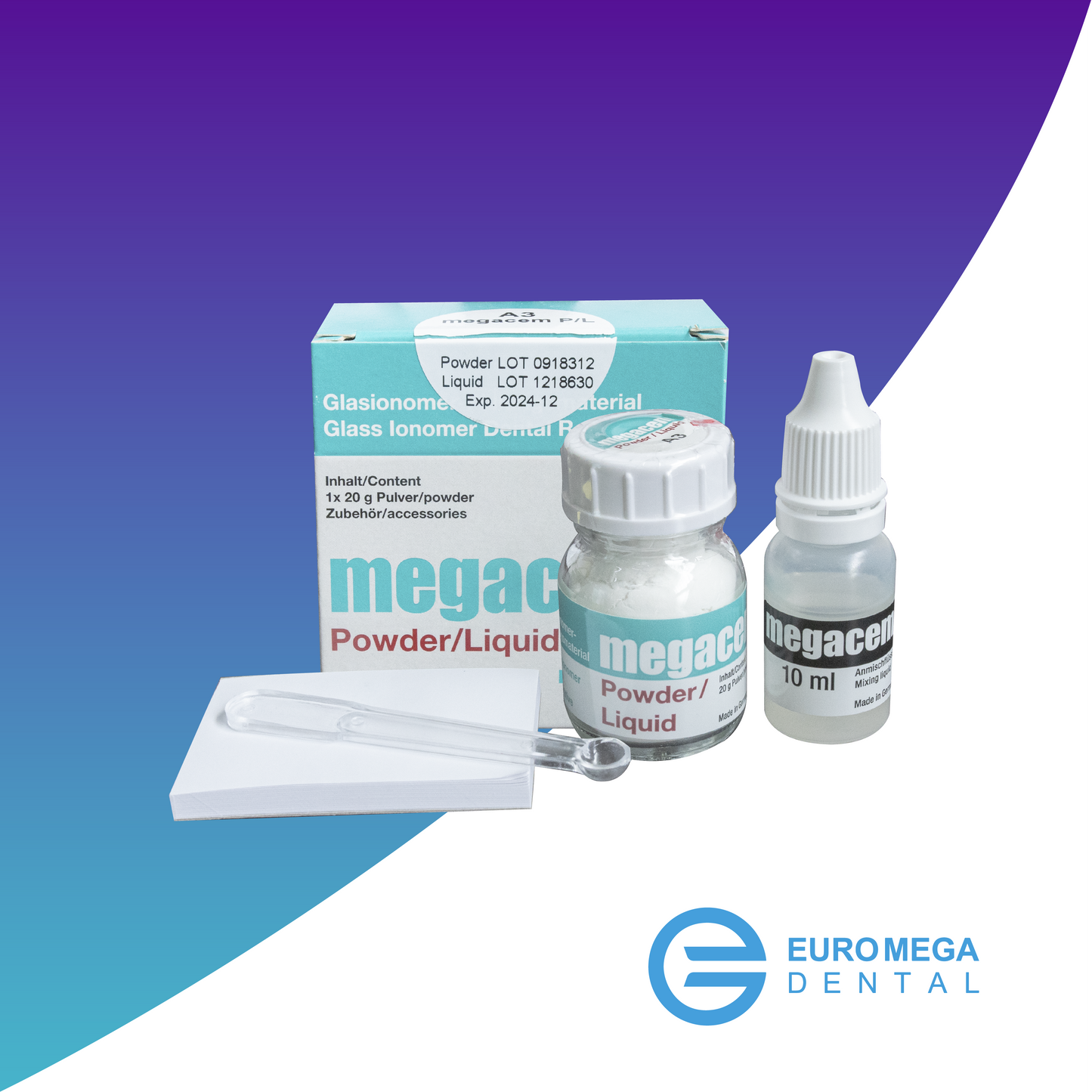 Cemento Dental Megacem: Aqua set / Megacem P/L