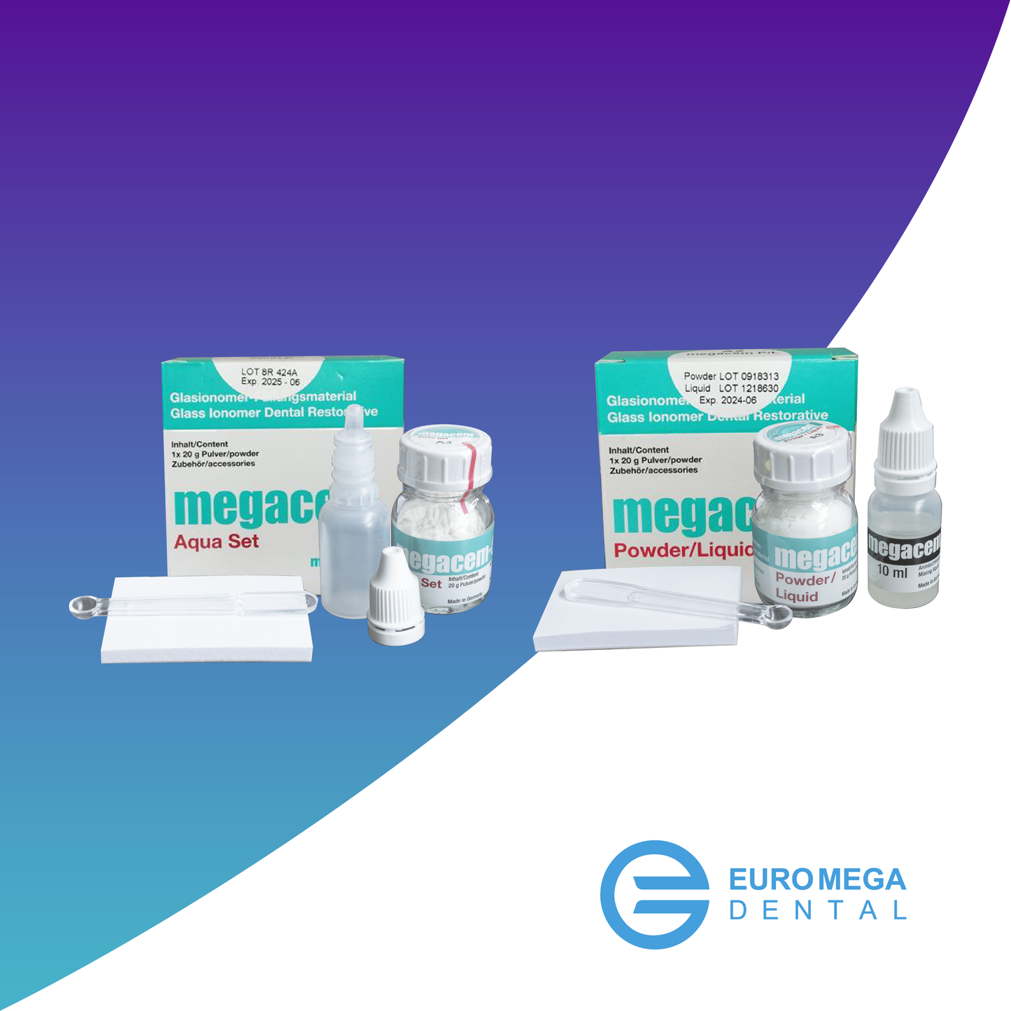Cemento Dental Megacem: Aqua set / Megacem P/L